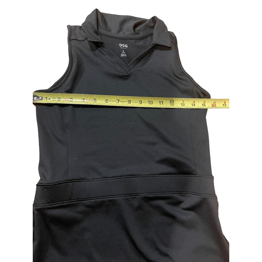 DSG Golf black sleeveless flare dress youth girls size Large 14. EUC - Picture 3 of 5